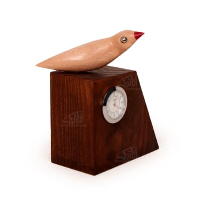 ساعت تراش چوب‏ سایز ‏13‏cm‏ رنگ ‏قهوه ای‏ طرح ‏پرنده‏ 